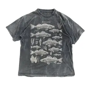 Walleye Fishing Vintage 90s Graphic T-Shirt, Retre Fisherman Y2k Unisex Washed Tee, Lake Life Angler Gifts1 Womenswear Tops