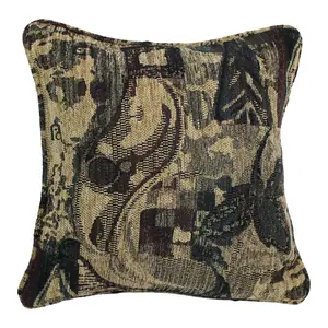18-inch Patterned Jacquard Chenille Square Throw Pillow with Insert