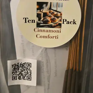 Gee's Scentis Cinnamoni Comfort 10 Pack 11 Inch Incense Sticks Hand Dipped with Love and Intention Premium Fragrance Oils Long Lasting Cinnamon Buns Scent