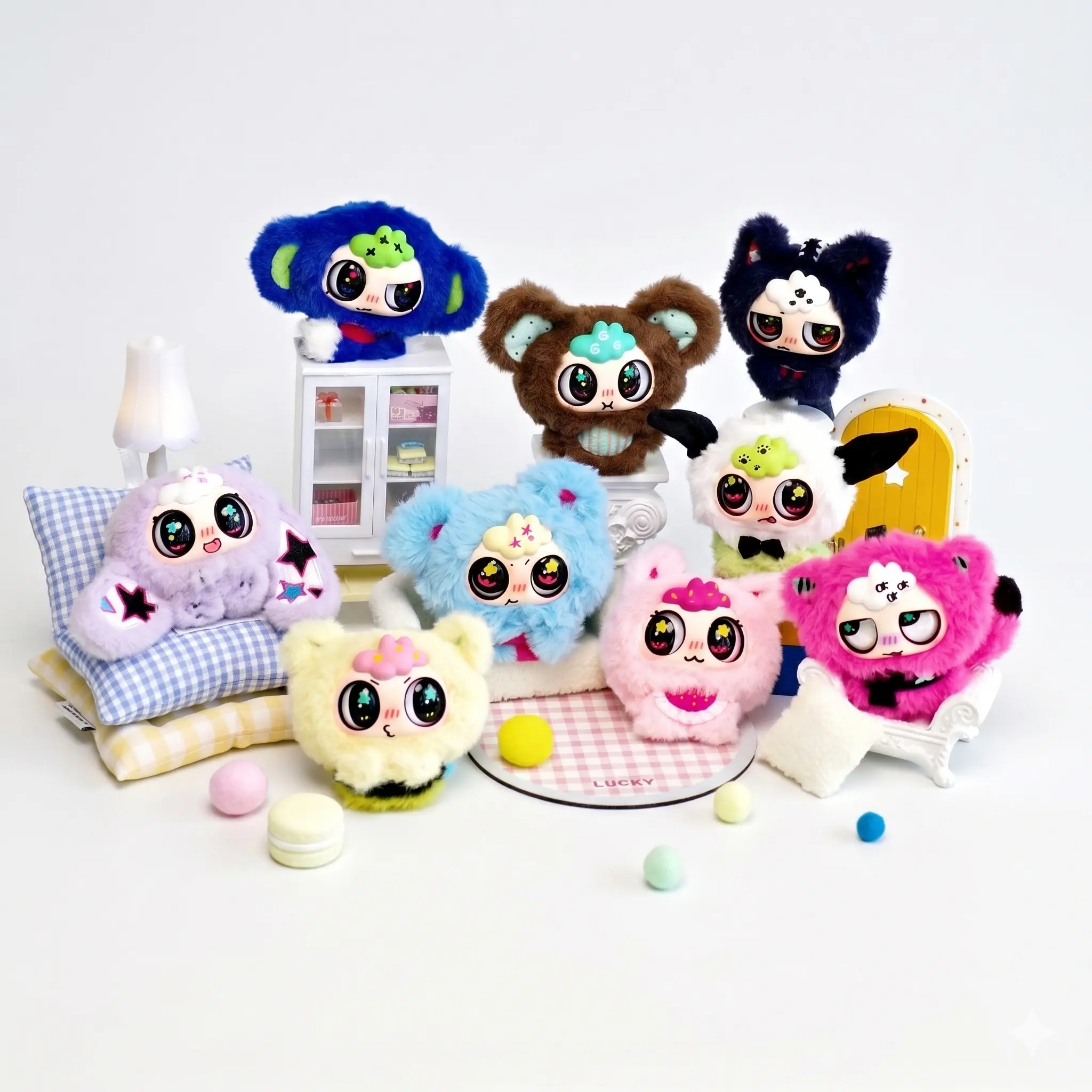 Kiwawa Noisy Daily Theme Plush Soft Huggable Stuffed Blind Box, Rubber Face, Bag Charm, Original Design Trendy Toy, Art Toy, Unique Collectible Gift