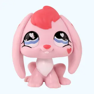 Rare Old Original Valentine Pink Bunny 557 Action Figure Toy Stand for Kids Adorable Collectible Pet Shop Animal Christmas Birthday Gift Tiny Cute Room Decor Viral Holiday Present Festive