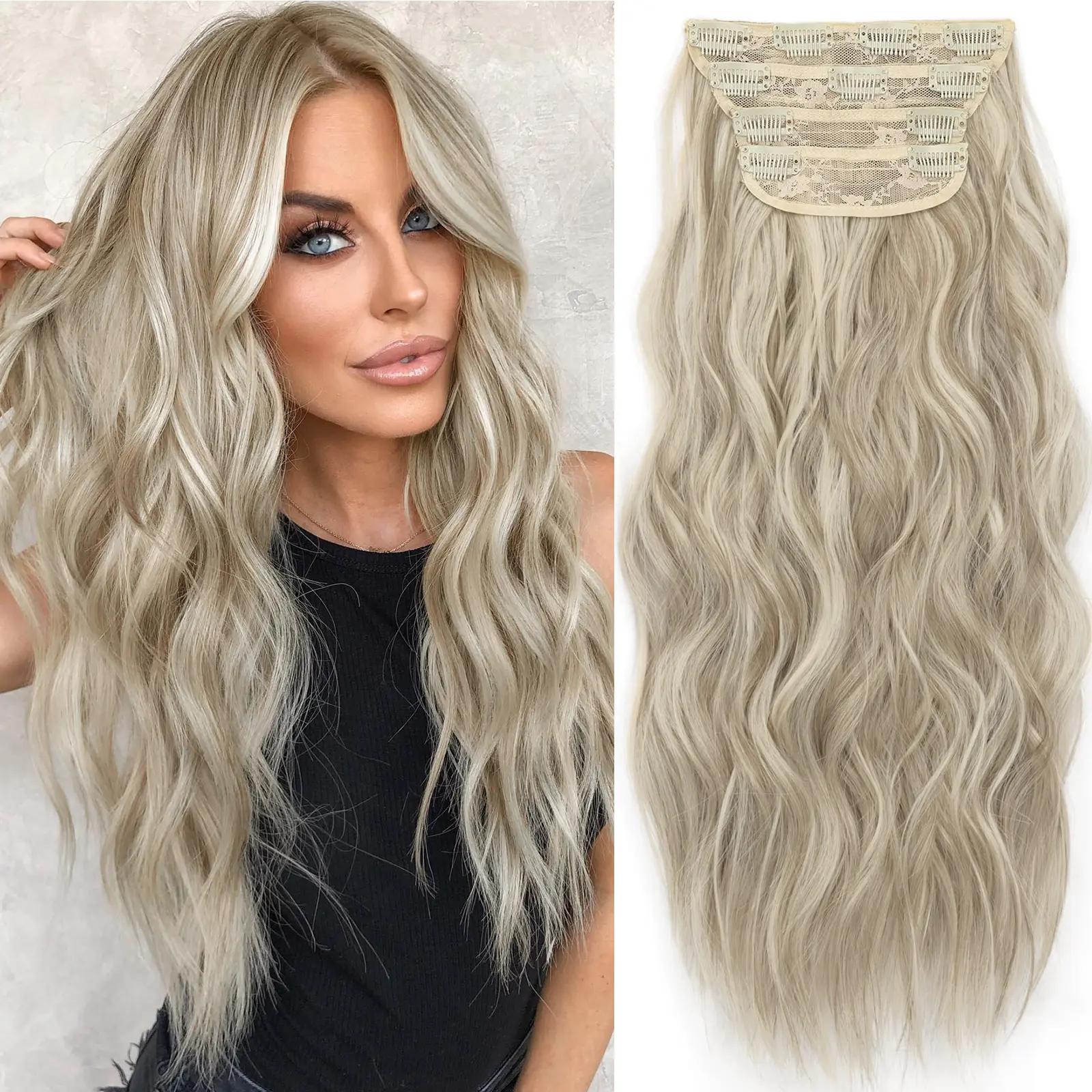 dirty blonde mix bleach blonde-24inch