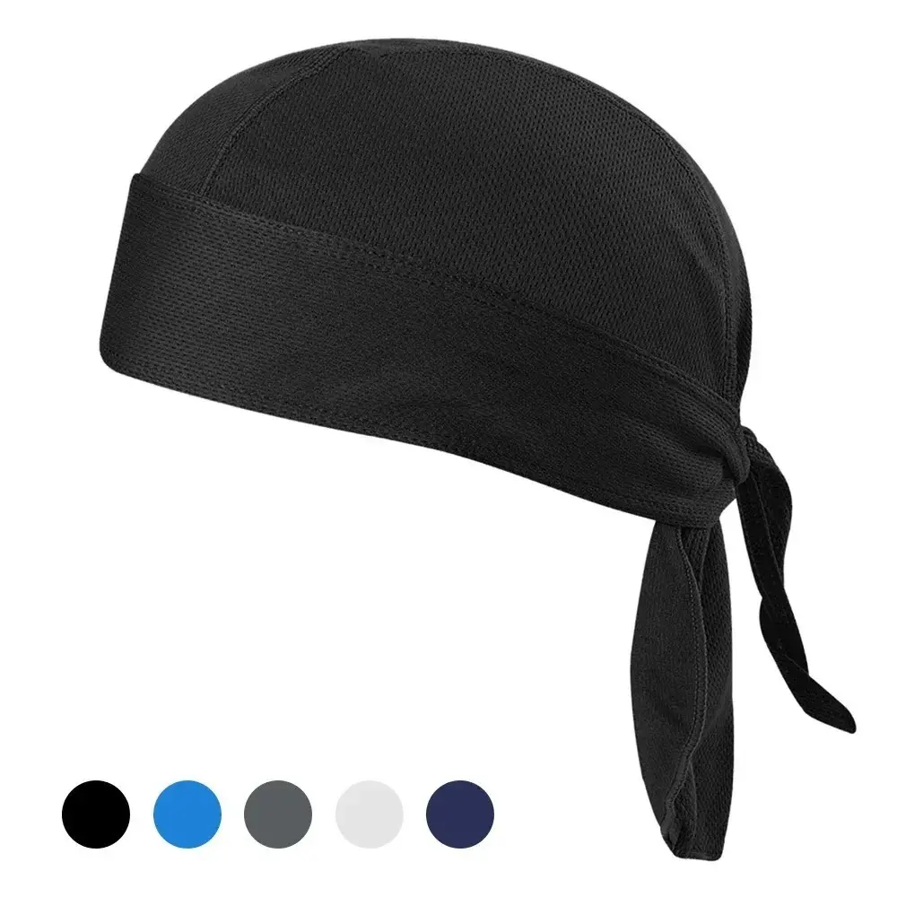 Outdoor Cycling Quick-Dry Breathable Mesh Pirate Hat Motorcycle Head Wrap Small Cap Moisture-Wicking Sports Headscarf Gear for Cycling & Motorcycle Rides