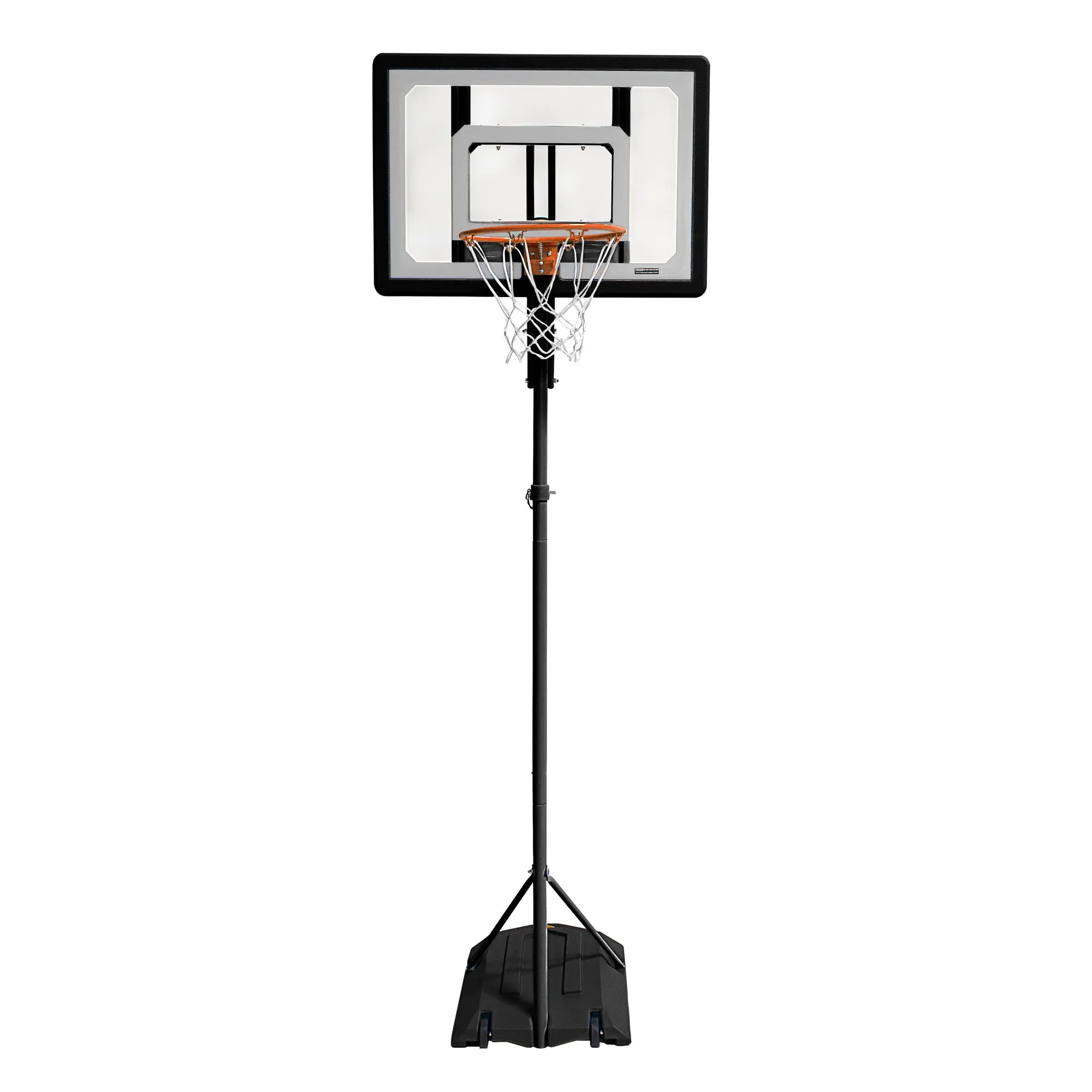 SKLZ Pro Mini Hoop System - Adjustable Portable Design with Wheels, Built-in Wheels - Indoor Outdoor Basketball Goal, 1 Unit Included - Ideal for Court Side, Poolside Use, 51% Steel, 37% Hdpe, 9% Pc, 3% Rubber