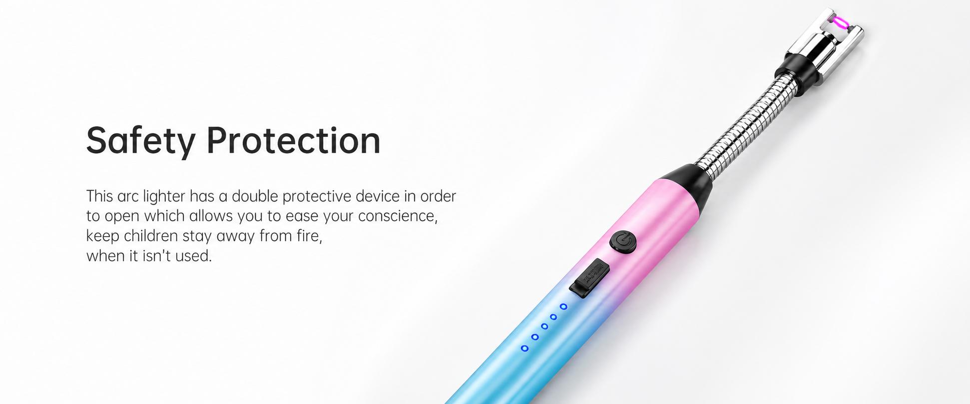 2-Pack Gradient Electronic Lighter - USB Curved Rechargeable Windproof Portable Lighter, Camping & Cooking Supply, Valentine's Day Gift for Women, Lightweight
