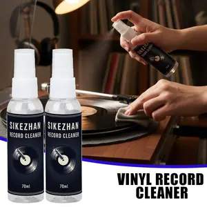 SIKEZHAN Vinyl Record Cleaner Spray 70ml Professional LP Cleaning Solution for Turntable Discs Anti-Static and Dust Removal Fluid for Improved Audio Fidelity Safe Alcohol-Free Formula for Vintage and New Vinyls