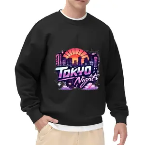 Men's Relaxed Fit Graphic Long-Sleeve Athletic Sweatshirt - Breathable Menswear Sportswear, Soft Apparel for Casual Streetwear, Outdoor Activities