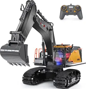 22 Channel RC Excavator Metal Shovel Independent Arms 1/14 Scale, Professional Remote Control Construction Vehicles, Boy Toys Best Gift for 8+ Years Old Boys Adults
