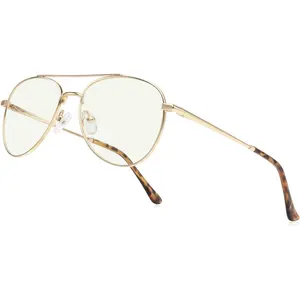 Blue Light Aviator Reading Glasses for men Women Metal Frame Spring Temple Computer Glasses