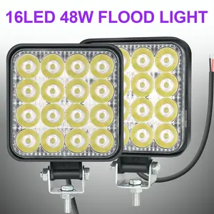 2pcs LED Truck Work Lights, 48W High Brightness LED Flood Light Bar, Work Light Truck OffRoad Tractor Flood Lights 12V-24V Square