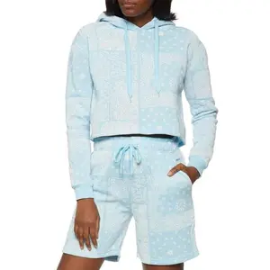 Bandana Print Cropped Sweatshirt