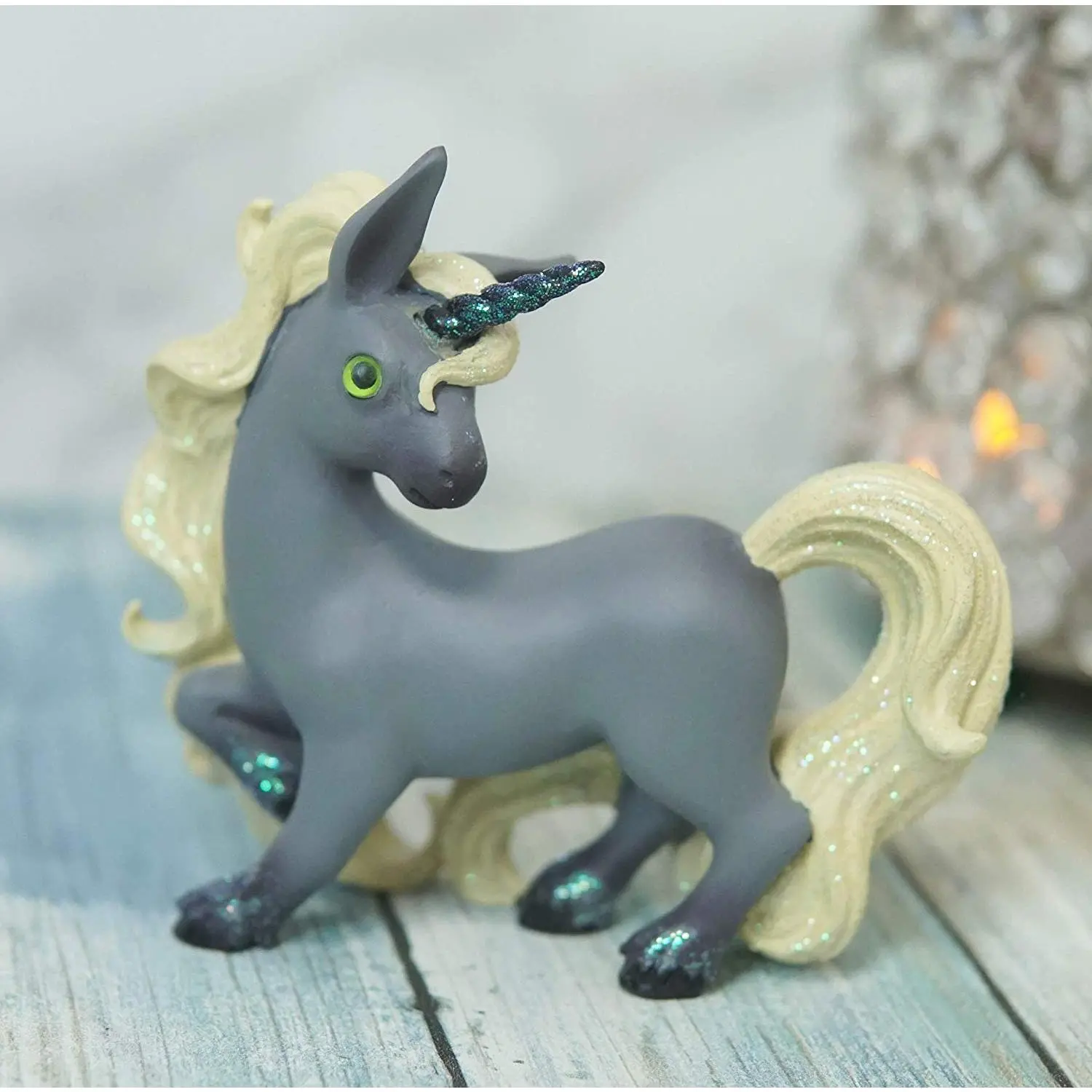 Ebros Hand-Painted Whimsical My Little Unicorn Horse Figurine - Pastel Colors (Grey Comet), Cute Collectible Figurines for Home Decor, Fairy Themed Decor Accent, Interior Decoration Accessories