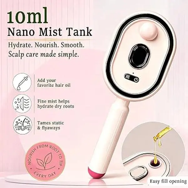 Purple Cartoon Multi-Function Electric Airbag Massage Comb Brush - High-Cranial Spray, Essential Oil Atomization, Scalp Hydration, Anti-Tangle, Self-Cleaning, Volumizing, Smoothing, Dematting Comb for All Hair Hair Care Set