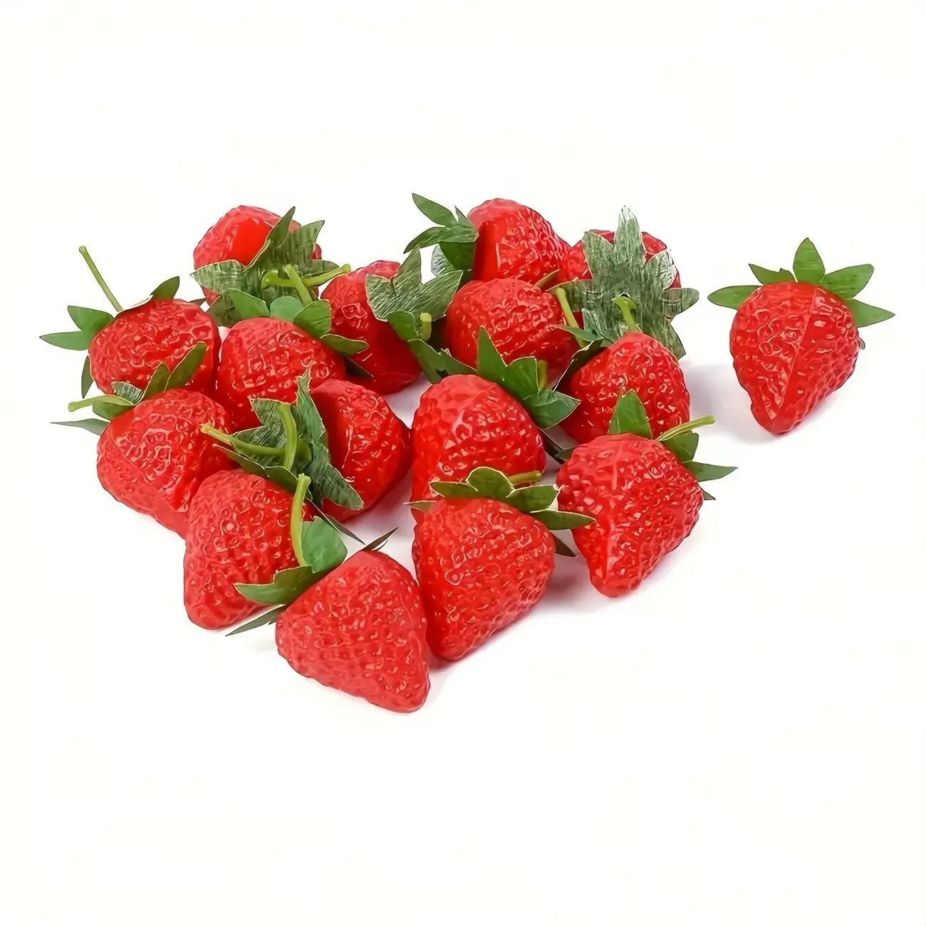 20 Plastic Strawberries, Decorative Artificial Fruit, Realistic Strawberry Models, Perfect for Home Decor, Party Decoration, DIY Projects