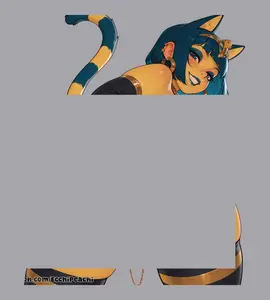 Ankha 5 Sticker – Kiss-Cut Vinyl Decal for Laptop & Hydro Flask, Full Body Sticker