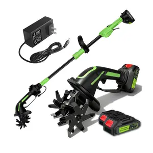 Portable Cordless 2-IN-1 Tiller & Cultivator Garden Tool with Extendible Pole for Summer Gardening