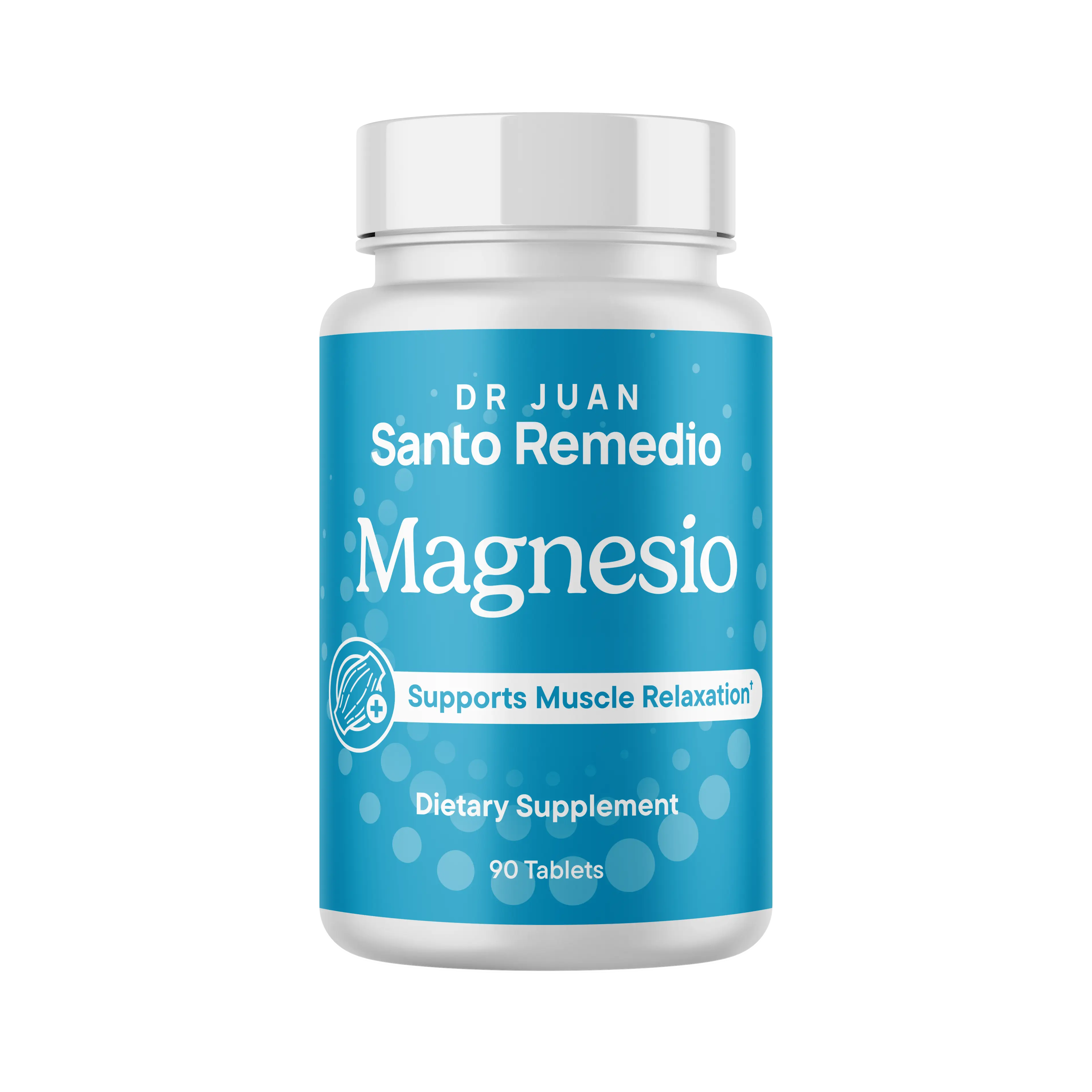 Santo Remedio Magnesium, Supports Muscle Relaxation, Dietary Supplement, Magnesium Citrate 300 mg, No Artificial Flavors, No Artificial Colors, 90 Tablets (90 Servings)
