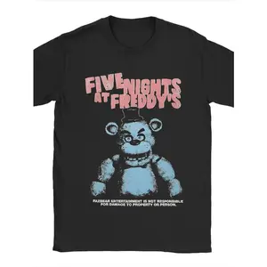 Vintage Distressed Five Nights at Freddy's Freddy Fazbear Graphic T-Shirt | Retro Horror Game Casual Tee for Men & Women
