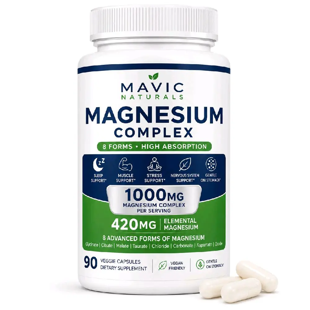 Magnesium Complex Supplement, 1000mg, 8 Forms, 420mg Elemental Magnesium, 90 Vegan Capsules Magnesium Complex Supplement, 1000mg, 8 Forms, 420mg Elemental Magnesium, 90 Vegan Capsules
