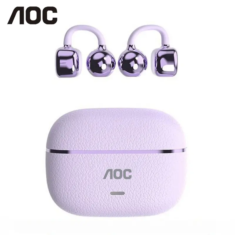 AOC ACD1501 Clip-On Wireless Headphones with 2026 Bluetooth 6.0, Faster & Stable Connection, Low Power Use, IPX5 Waterproof Audio Earbuds for Music & Calls, Comfortable for Sports & Workouts