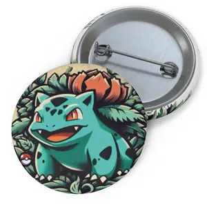 Venusaur Sprite Pin Button, Pokemon Gift for Gamer, Gaming Button