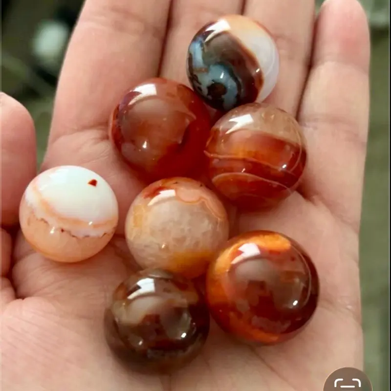 Carnelian Spheres, 9mm Natural Gemstone Spheres for Crystal Healing, Meditation