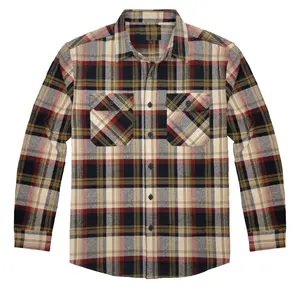 Mens Flannel Shirts Long Sleeve Flannel Shirt for Men Casual Button Down Brushed 100% Cotton Shirt