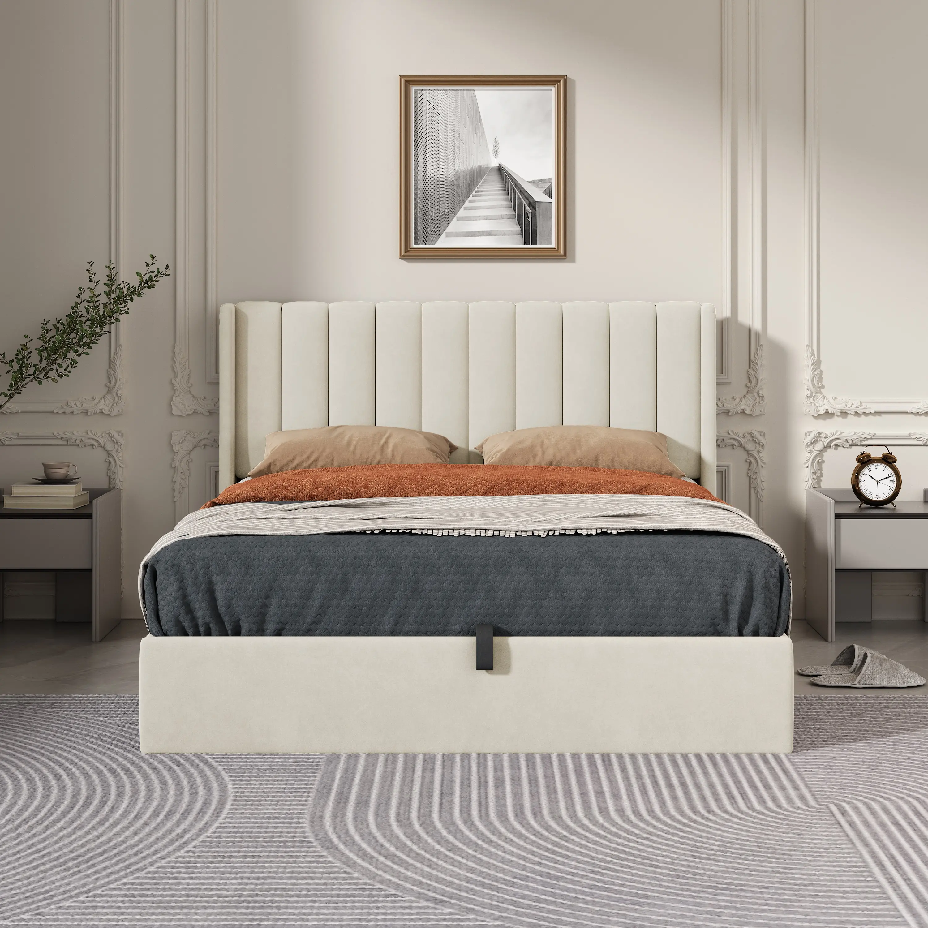 Hydraulic Lift Up Storage Bed full size bed bed frame storage small house furniture