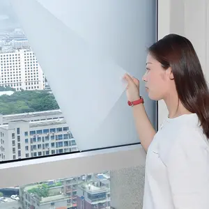 Matte Glass Window Privacy Film with Installation Tools, Detachable, Anti-Spy, Static Adhesive, Heat Control, UV Protection, Home Use, Sun Shade Film
