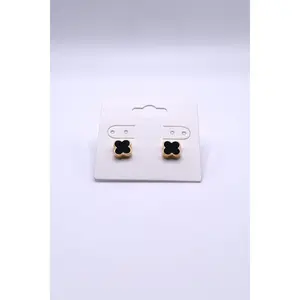 Designer Inspired Clover Earrings Black