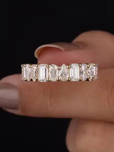 1Pc Sparkling Half Circle Oval Droplet Square Zircon Ring for Women Exquisite Trendy All-Match Engagement Wedding Ring Cubic Zirconia Rings Simplicity Ladies Fashion Jewelry for Party Daily Clothing Decor Accessories