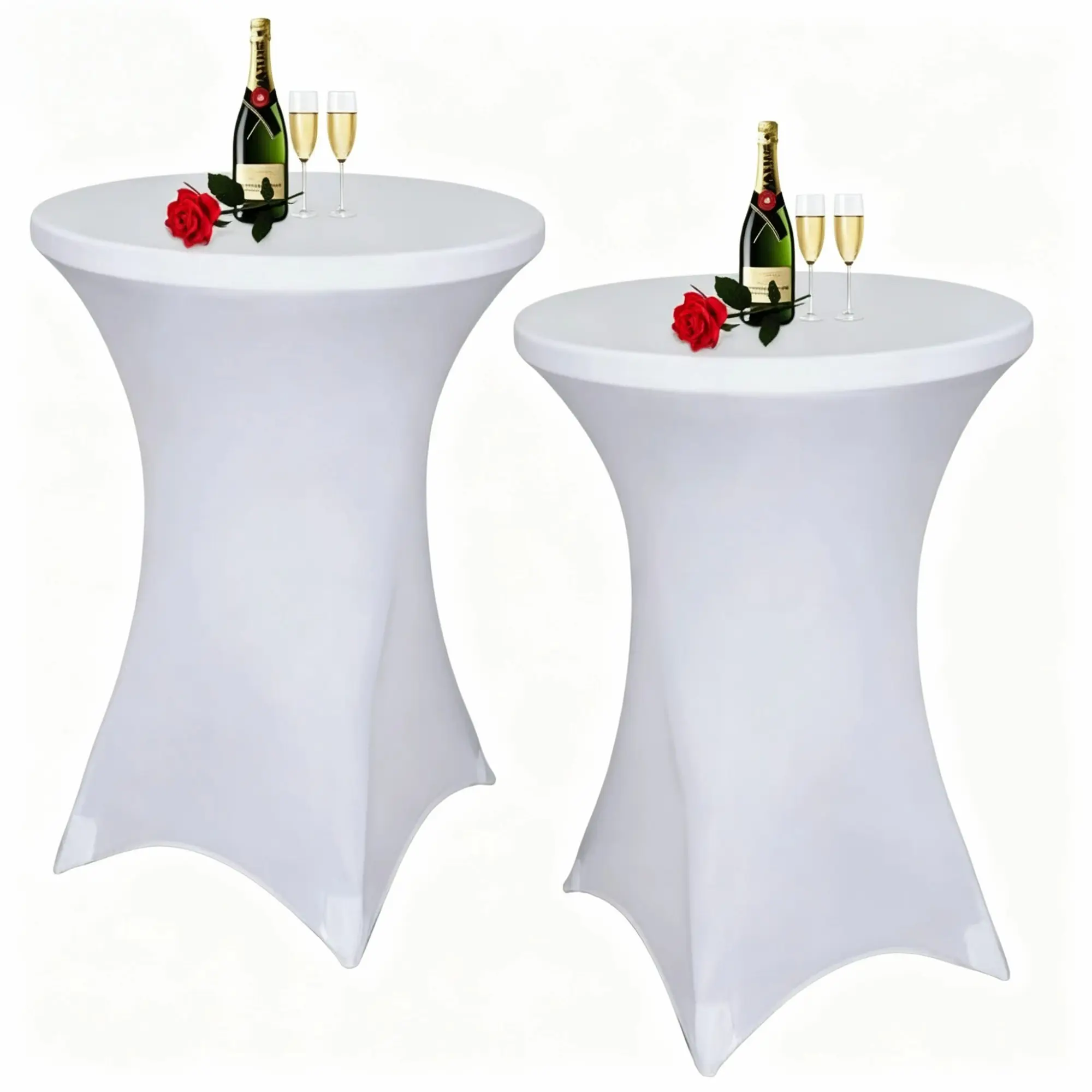 Cocktail Tablecloth Set, 2 Pcs 32x43 High Round Tablecloths, Stretchy Spandex, Ideal for Bars, Parties, Weddings, Party Table Decor, Table Decoration
