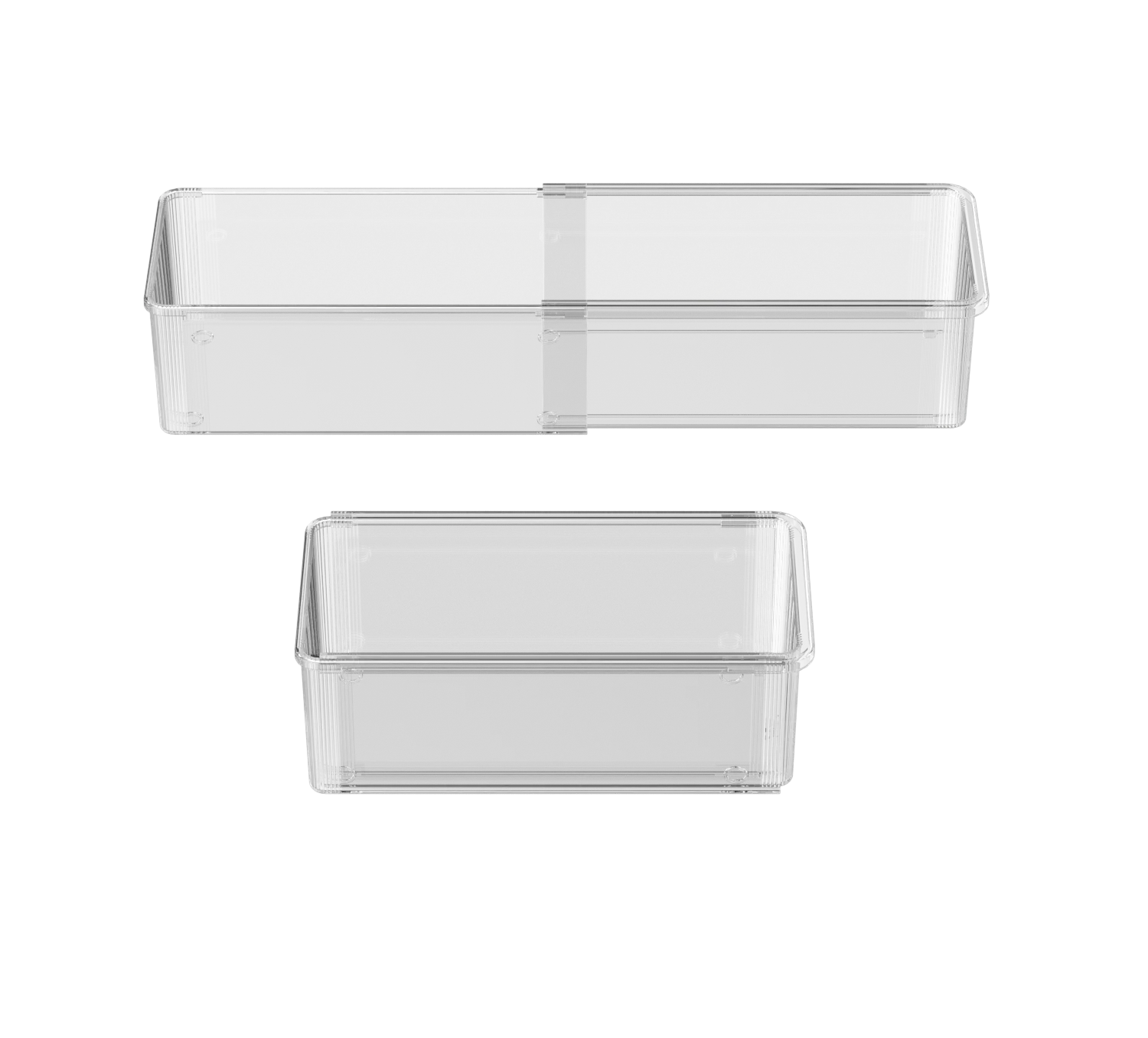 Clear Plastic Expandable Drawer Organizer, Large & Small Kitchen Dividers for Silverware & Utensils, Retractable Cutlery Tray Box for Home, Bedroom, Bathroom & Junk Drawer
