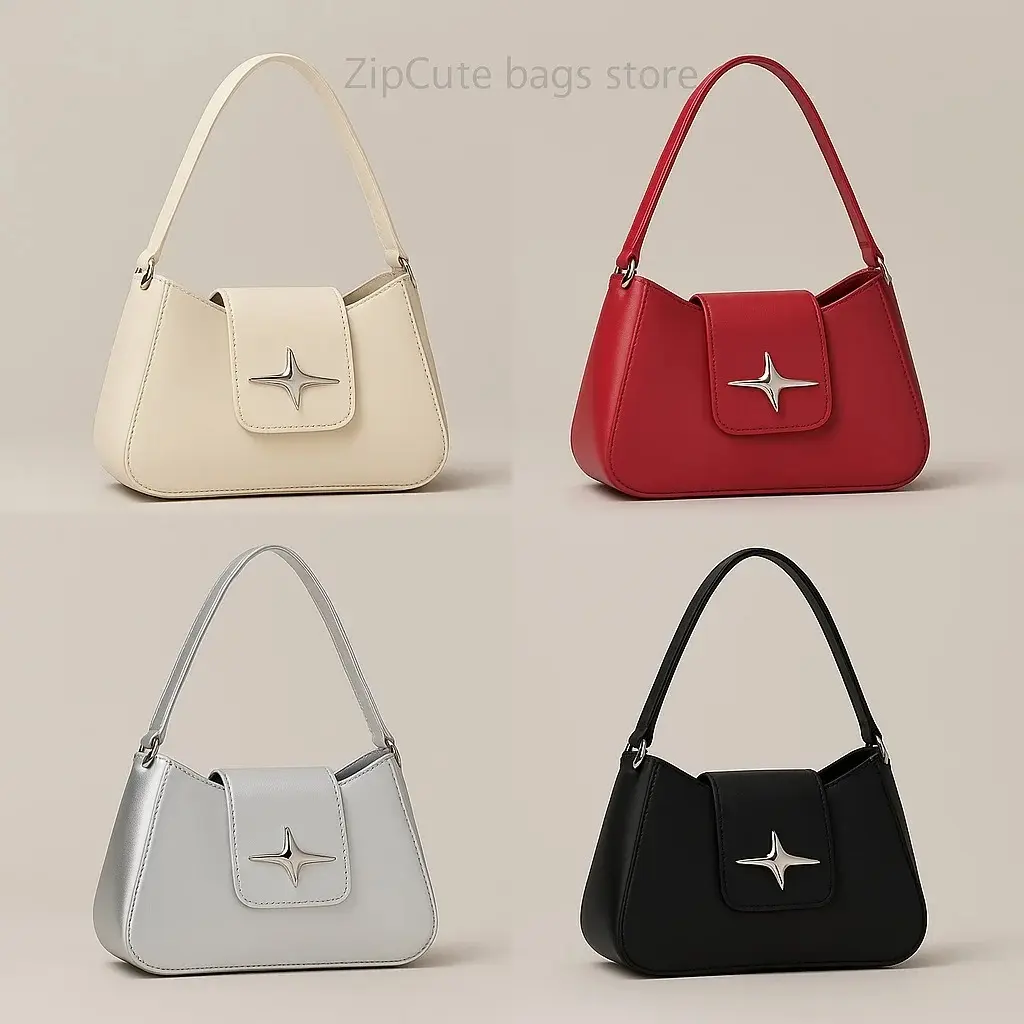 Vintage PU Leather Shoulder Bags for Women 2025 Classic Y2K Small Purse Luxury Brand Female Handbags Daily Ladies Underarm Bag