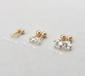 stud earrings 3 Pairs 18K Gold Plated Women's Stud Earrings, Hypoallergenic Earring Set, High Quality Cubic Zirconia Stud Earrings for Women
