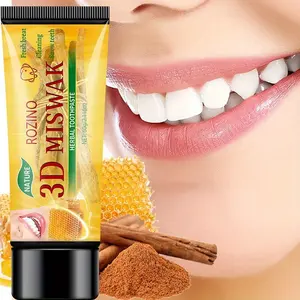 Rozino 3D Miswak Herbal Toothpaste| Natural Miswak Extract + Honey Formula| Deep Clean Teeth, Freshen Breath, Soothe Gums| 3D Action for Thorough Oral Care| Ideal for Daily Morning/Night Hygiene| Long-Lasting Freshness, Plaque Removal