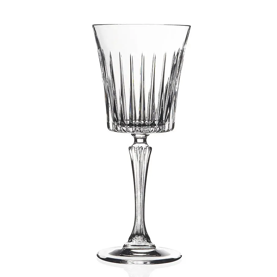 212 MAIN 8oz Crystal Wine Glass Set - Lorenzo Imports 245660, Stylish Drinkware with Modern Cut, Straight Lines