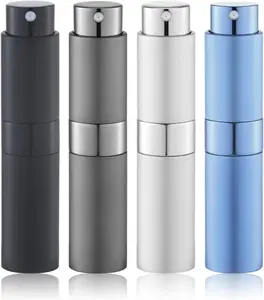 Travel Perfume Bottle Refillable - Cologne  Atomizer Mini - Small Travel Size Empty Sprayer for Refill Sample Container - Portable  Decant Dispenser for Women Men 8ml 4 count Grey