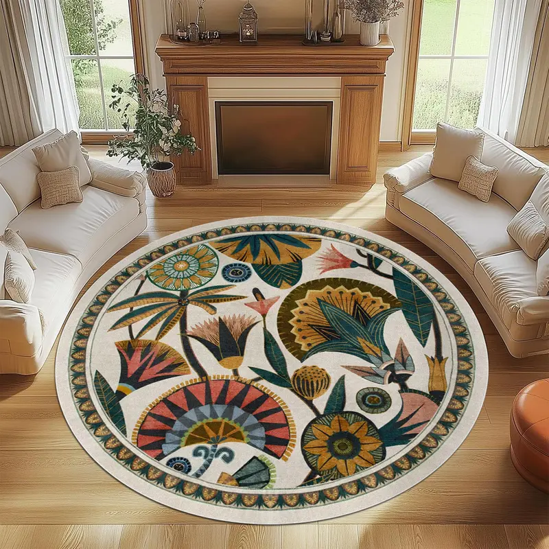 Vintage Flamingo Pattern Area Rug, 1 Count Non-slip Soft Floor Mat