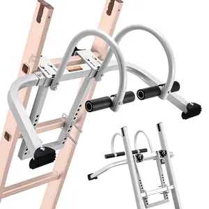 【fathersdaygift】VEVOR Ladder Stabilizer, 2 in 1 Extension Wall Ladder Standoff Hook, Roof Ridge Ladder Accessories Both Horizontally and Vertically, Heavy-duty Steel Rubber Grip T-Bar, Quick Access to Steep Roofs