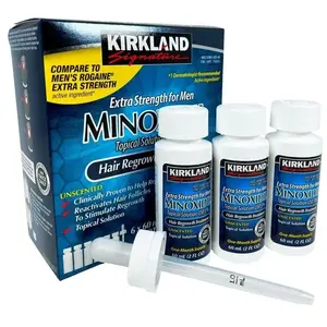 Kirkland Minoxidil 5% Extra Strength Hair Regrowth Solution, Anti-Hair Loss Liquid Treatment for Men, Clinically Proven Follicle Revitalizer for Balding Scalp, 3-Month Supply, Beauty & Personal Care, Body Care