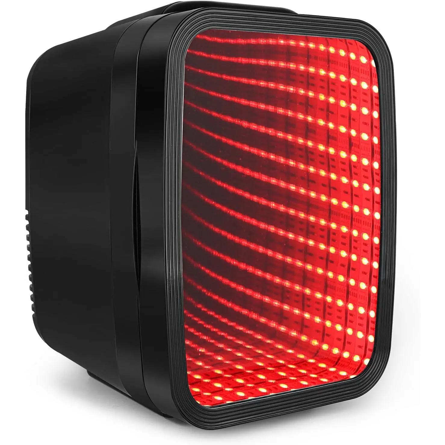 Mini Fridge, 4 Liter/6 Cans Small Refrigerator With Dimmable LED Light,AC/DC Portable Mini Cooler and Warmer, Gaming Small Fridge for Bedroom,Office,Gaming Room and  (Black)