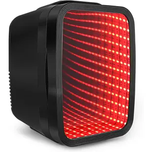 Mini Fridge, 4 Liter/6 Cans Small Refrigerator With Dimmable LED Light,AC/DC Portable Mini Cooler and Warmer, Gaming Small Fridge for Bedroom,Office,Gaming Room and  (Black)