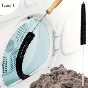 Dryer Exhaust Cleaning Tool Set, Wooden Material Manual Cotton Brush & Flexible CrackBrush & Washing Machine Brush, Household Appliance Parts for Bathroom & Kitchen Use, Comprehensive Cleaning, Effective Performance