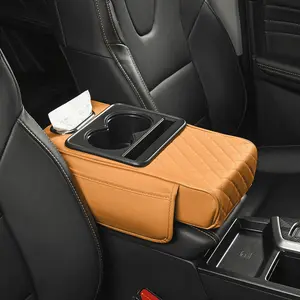 Universal Cup holder & phone storage for vehicles long distance driving traval, Car center console armrest pad, Multifunctional 4 in 1 car storage bag, Car interior accessories armrest box storage pocket, car interior accessories for stowing tidying