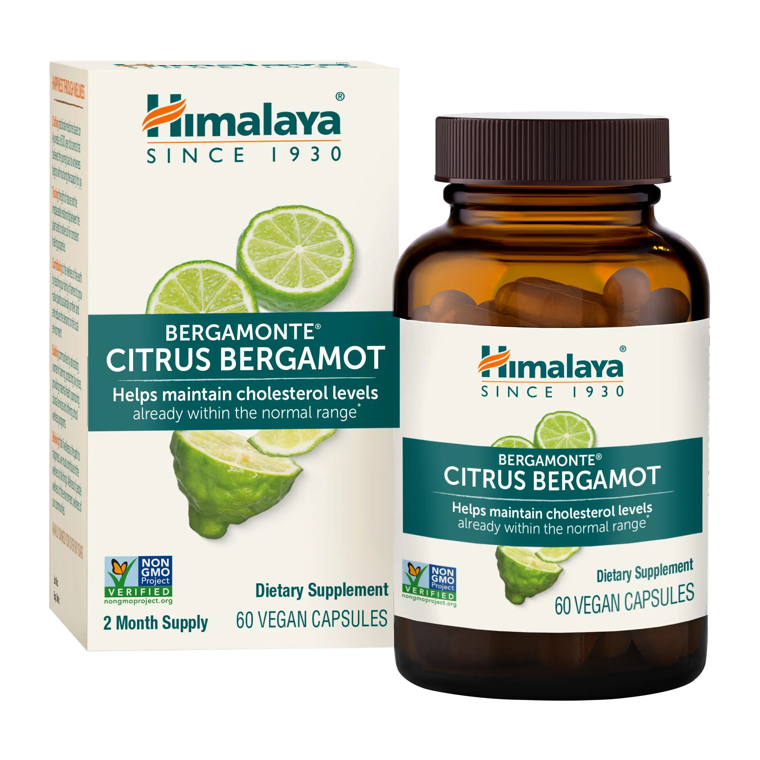 Himalaya Citrus Bergamot, Herbal Supplement for Daily Wellness, Vegan, Gluten Free, 500 mg Bergamonte Extract, 60 Capsules