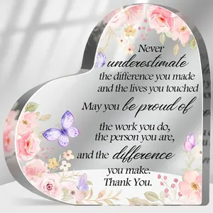 Thank You Gifts for Women, Coworker Retirement Gifts, Going Away Goodbye Farewell Leaving Gifts, Never Forget the Difference Flower Sign, Decorative Plaque