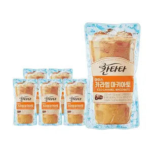 LOTTE Contata Iced Caramel Macchiato Coffee Drink 6-Pack, 230ml Each - Authentic Korean Convenience Store Favorite, Ready-to-Drink