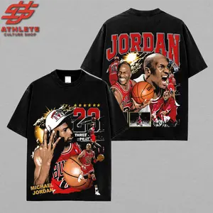 [LEO] Michael Jordan 'Three Peat' 23 For Bulls Nation High-Quality 100% Cotton T-Shirt (Made In US), MJ23 Jordan Hooper Shirt, Game Day Outfits, Gift For Chicago Basketball Fans, Basketball Graphic Tee