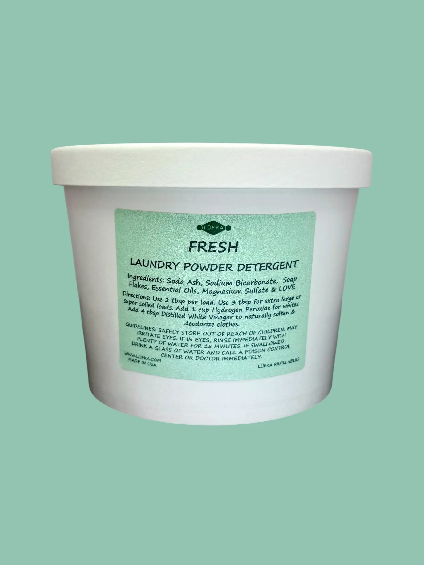 LÜFKA Natural Laundry Powder Detergent – 184 Loads – Plant-Based, Phosphate-Free, Gentle for Sensitive Skin & Baby Clothes